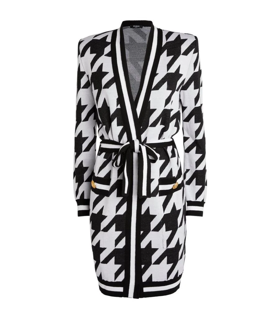 商品Balmain|Houndstooth Belted Cardigan,价格¥12670,第1张图片