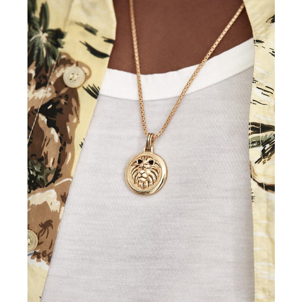 Lion Amulet 24" Pendant Necklace in 14k Gold-Plated Sterling Silver, Created for Macy's商品第4张图片规格展示