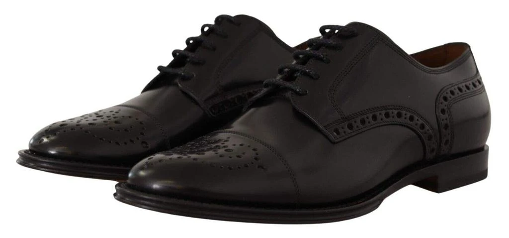 商品Dolce & Gabbana|Dolce & Gabbana Black Leather Wingtip  Formal Derby Shoes,价格¥3649,第3张图片详细描述