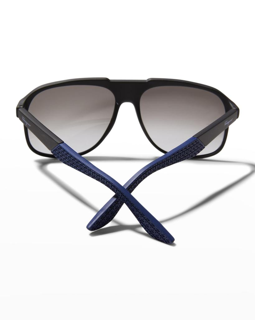 Men's Italian Lifestyle Gancini Aviator Sunglasses商品第5张图片规格展示