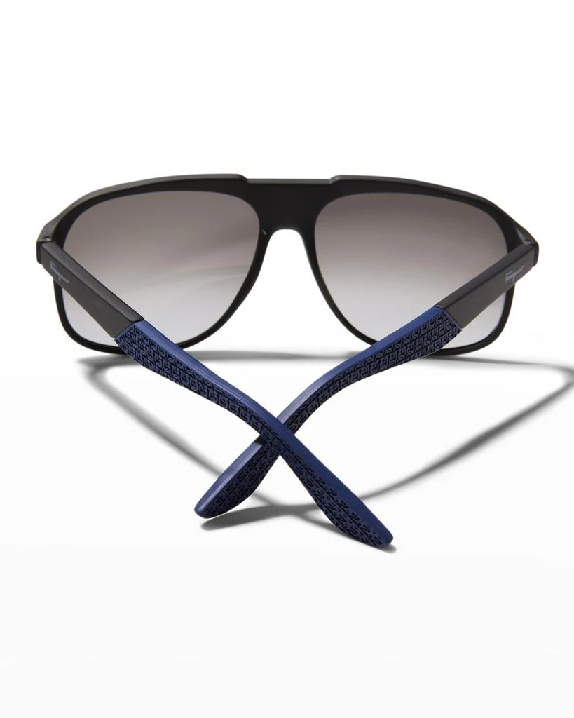 商品Salvatore Ferragamo|Men's Italian Lifestyle Gancini Aviator Sunglasses,价格¥1866,第5张图片详细描述