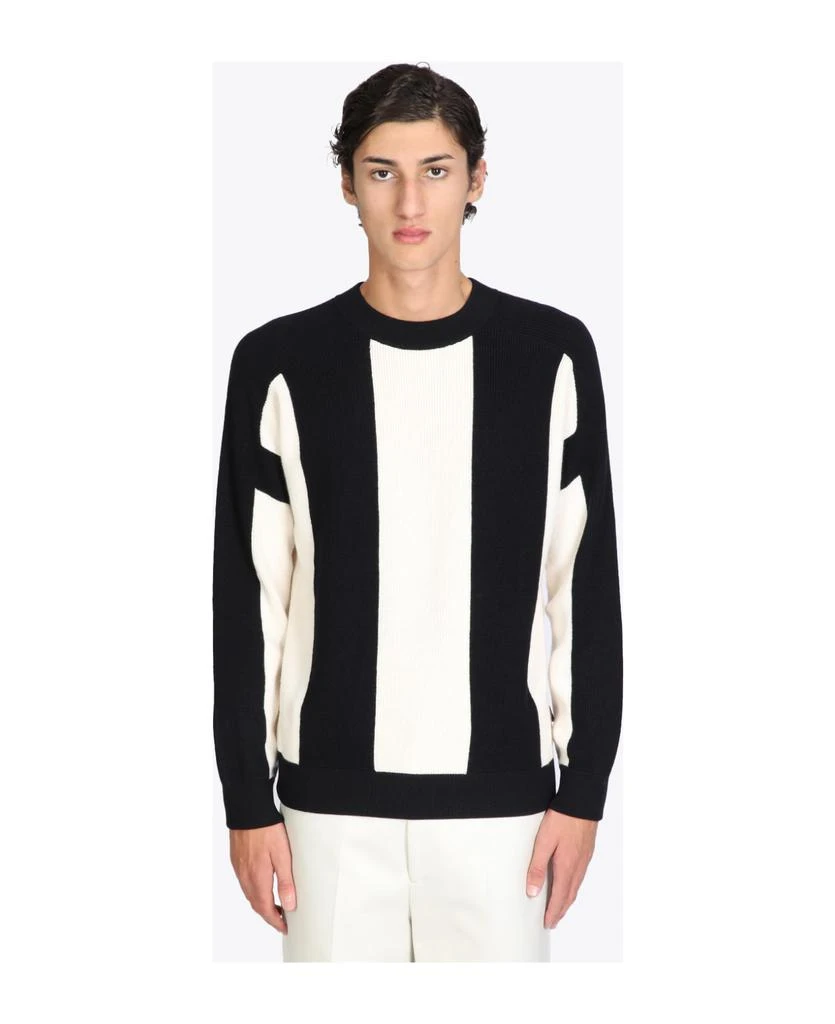 商品Emporio Armani|Pullover Navy blue and off-white swool striped sweater.,价格¥1838,第1张图片
