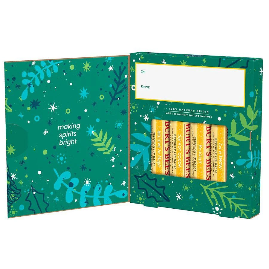 商品Burt's Bees|Jingle Balms Lip Balm Holiday Gift Set, 100% Natural Origin, Beeswax,价格¥101,第2张图片详细描述