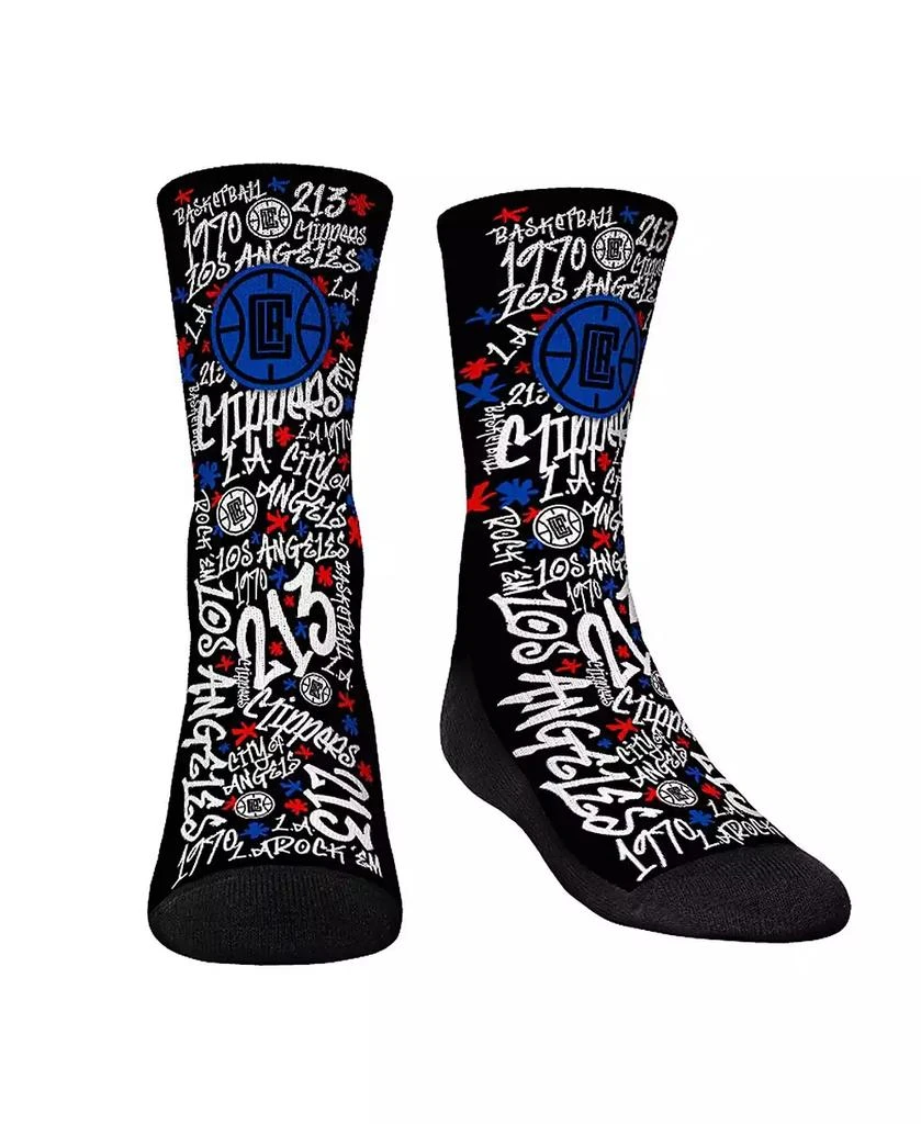 商品Rock 'Em|Youth Boys and Girls Socks LA Clippers Graffiti Crew Socks,价格¥135,第1张图片