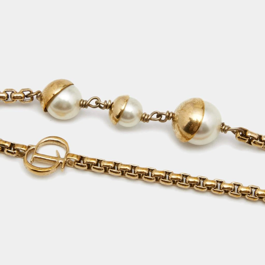 商品[二手商品] Dior|Dior Faux Pearl Gold Tone Metal Long Necklace,价格¥2746,第4张图片详细描述
