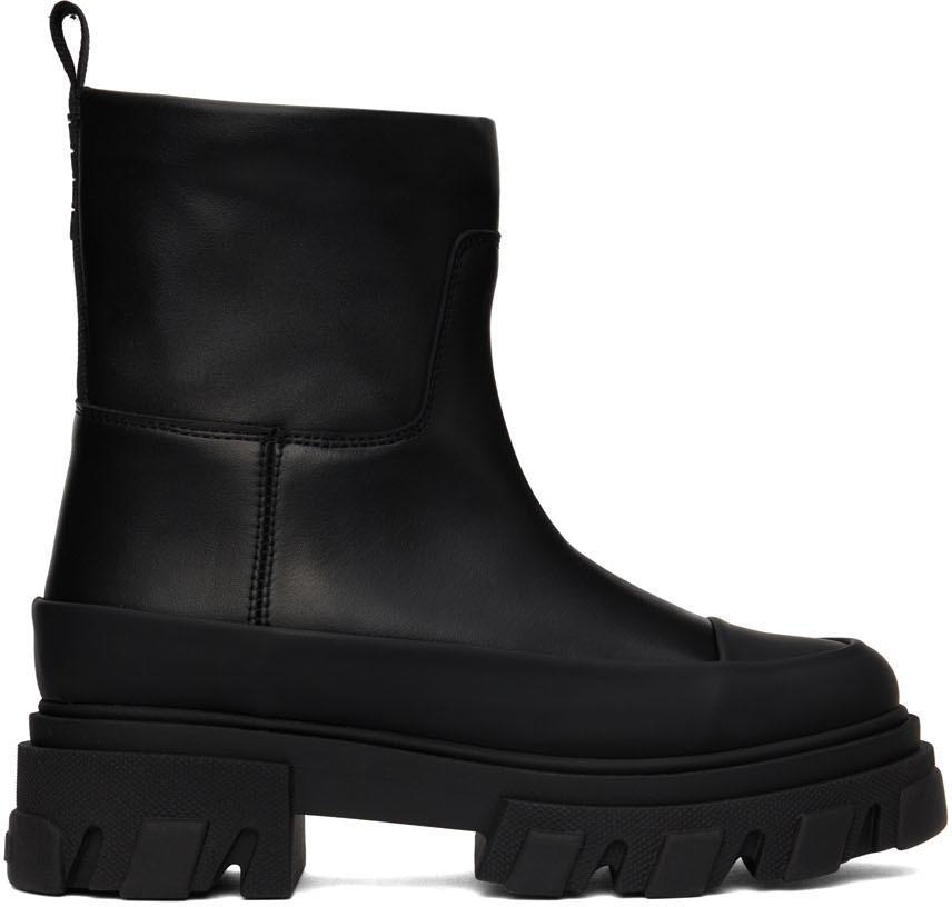 商品Ganni|Black Leather Tubular Boots,价格¥2766,第1张图片