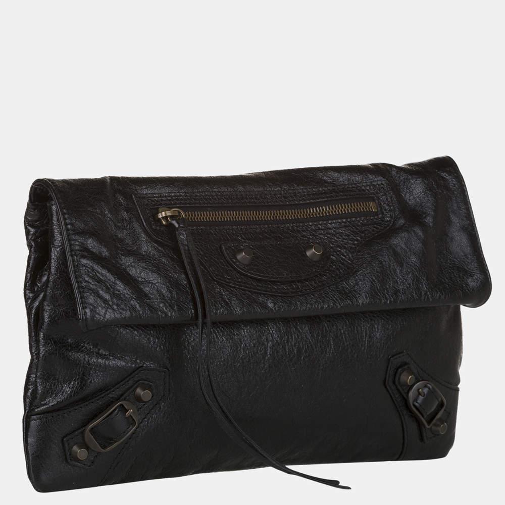 商品[二手商品] Balenciaga|Balenciaga Black Motocross Classic Envelope Crossbody Bag,价格¥4151,第4张图片详细描述