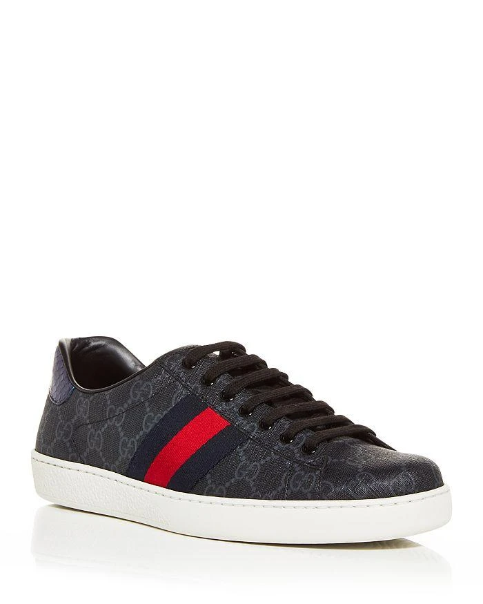 商品Gucci|Men's Monogram Low Top Leather Trim Sneakers,价格¥6106,第1张图片