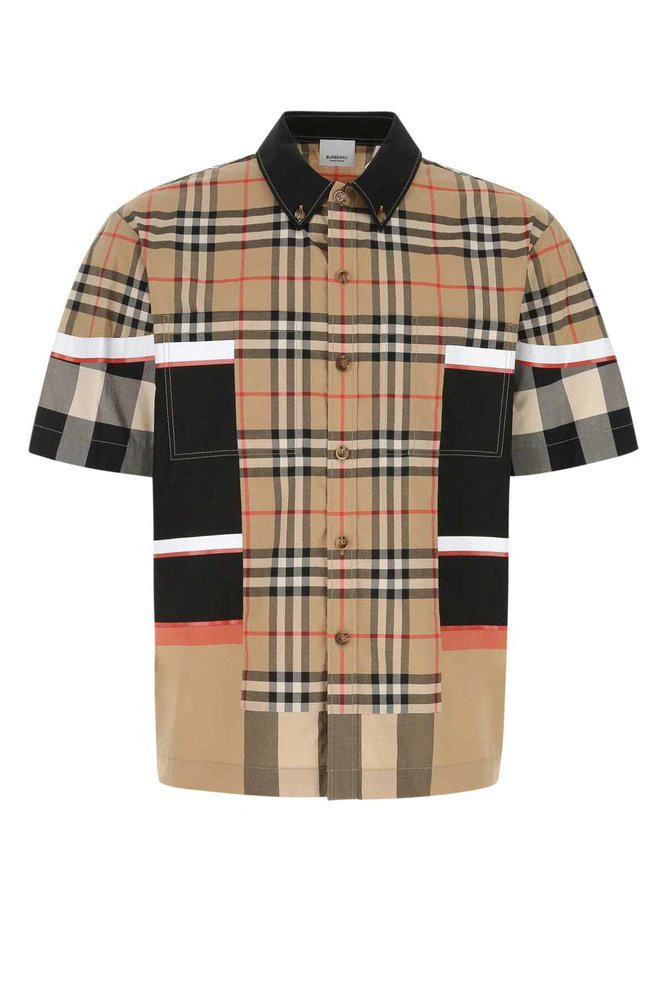 商品Burberry|Burberry Check Print Short-Sleeved Shirt,价格¥2858,第1张图片