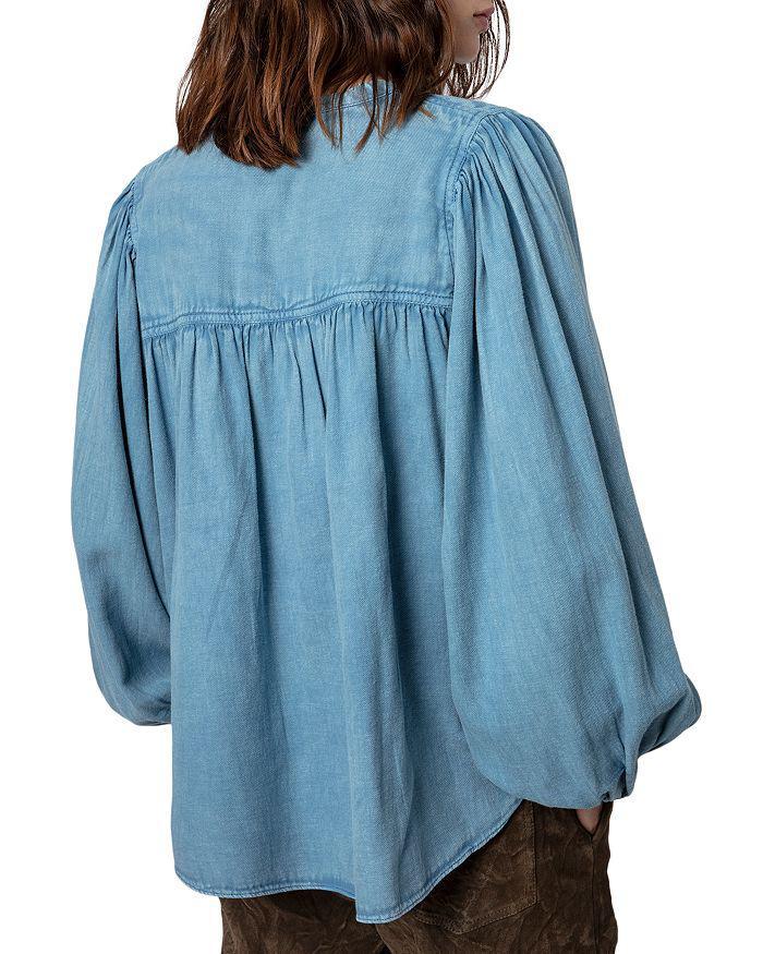 商品Zadig&Voltaire|Tigy Cotton Denim Blouse,价格¥1174,第4张图片详细描述