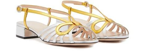 商品Gucci|Metallic leather sandals,价格¥6395,第3张图片详细描述