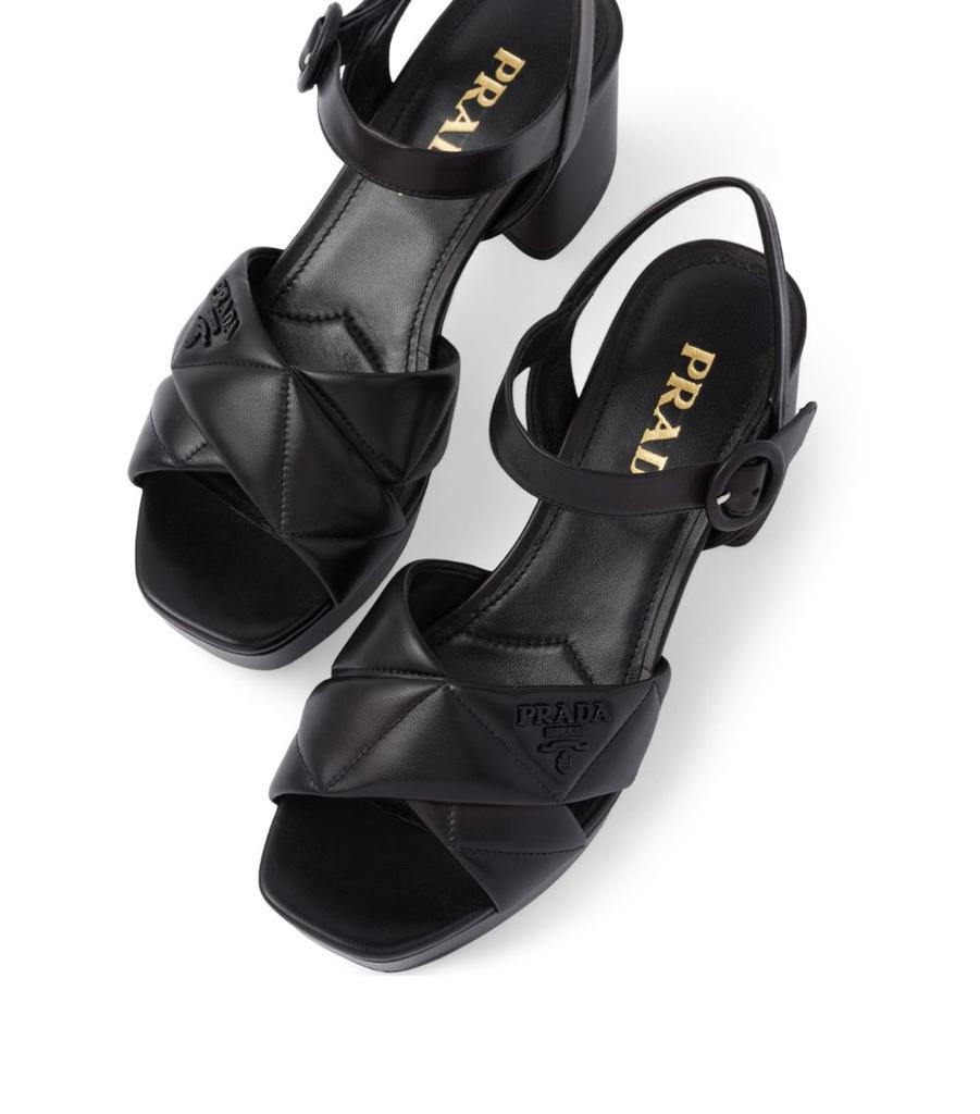 Prada Quilted Leather Platform Sandals 65 - Shoes - BeyondStyle