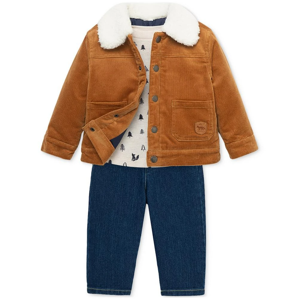 商品Little Me|Baby Boys Corduroy Jacket, Printed T Shirt & Jeans, 3 Piece Set,价格¥304,第3张图片详细描述
