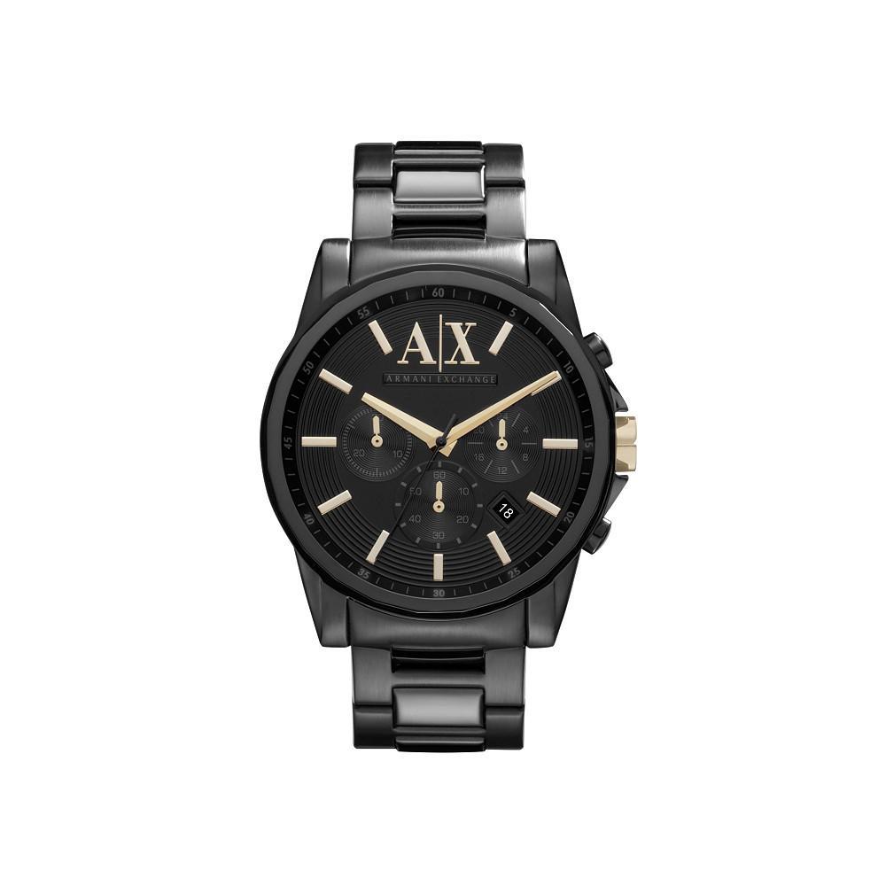 商品Armani Exchange|AX Men's Black Stainless Steel Bracelet Watch 45mm,价格¥1199,第1张图片