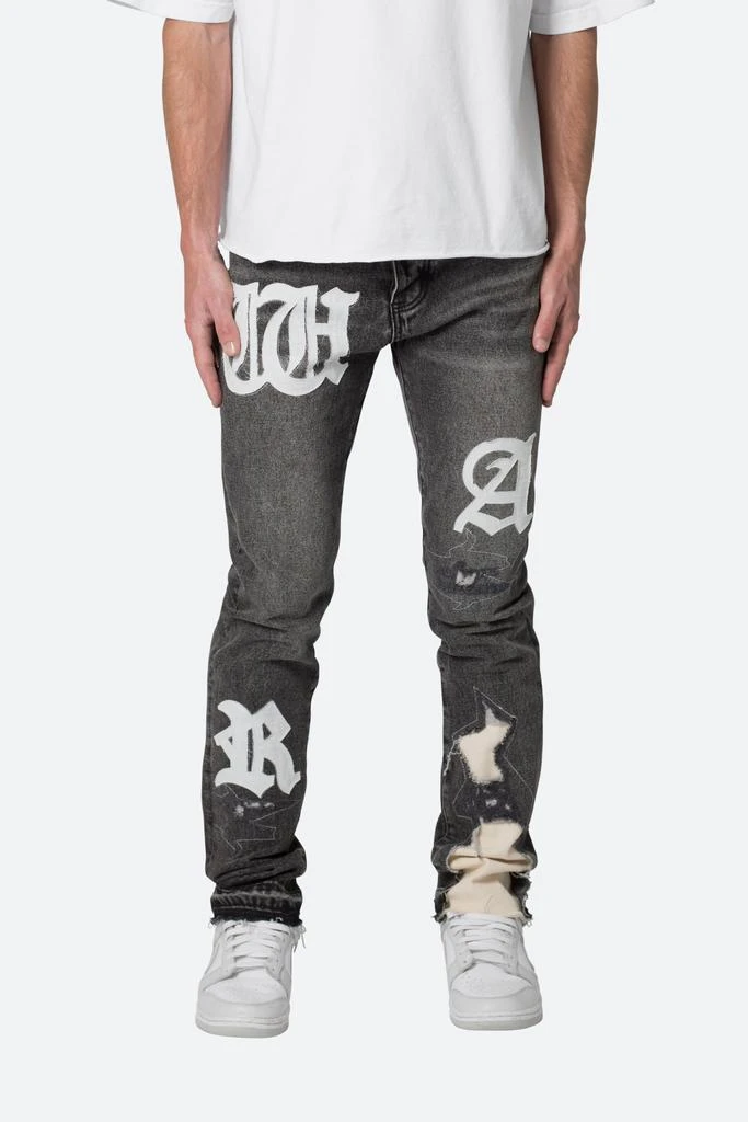 商品MNML|D198 War Straight Denim - Black/White,价格¥562,第1张图片