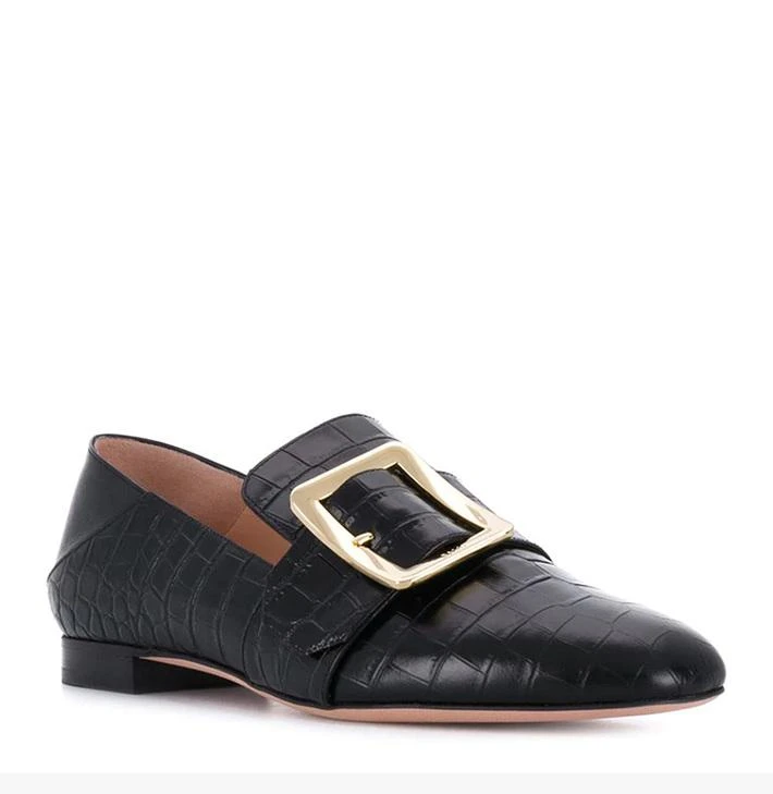 商品Bally|香港直邮Bally 巴利 女士黑色牛皮Janelle乐福鞋 6228183,价格¥4613,第6张图片详细描述