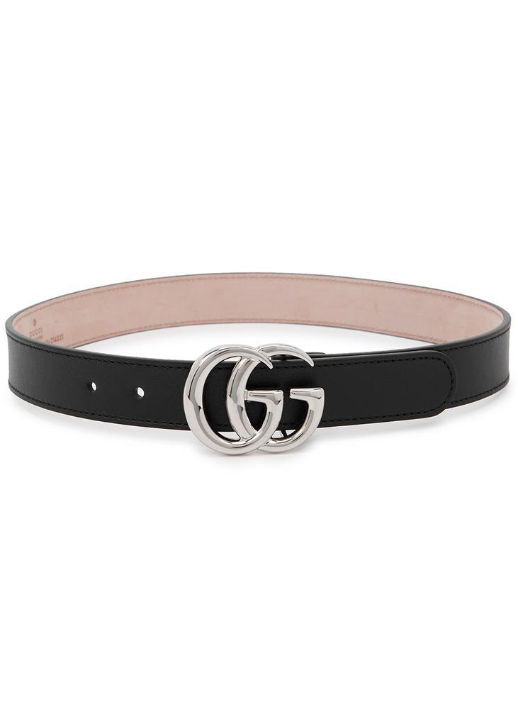 商品Gucci|KIDS GG black leather belt,价格¥1663,第1张图片