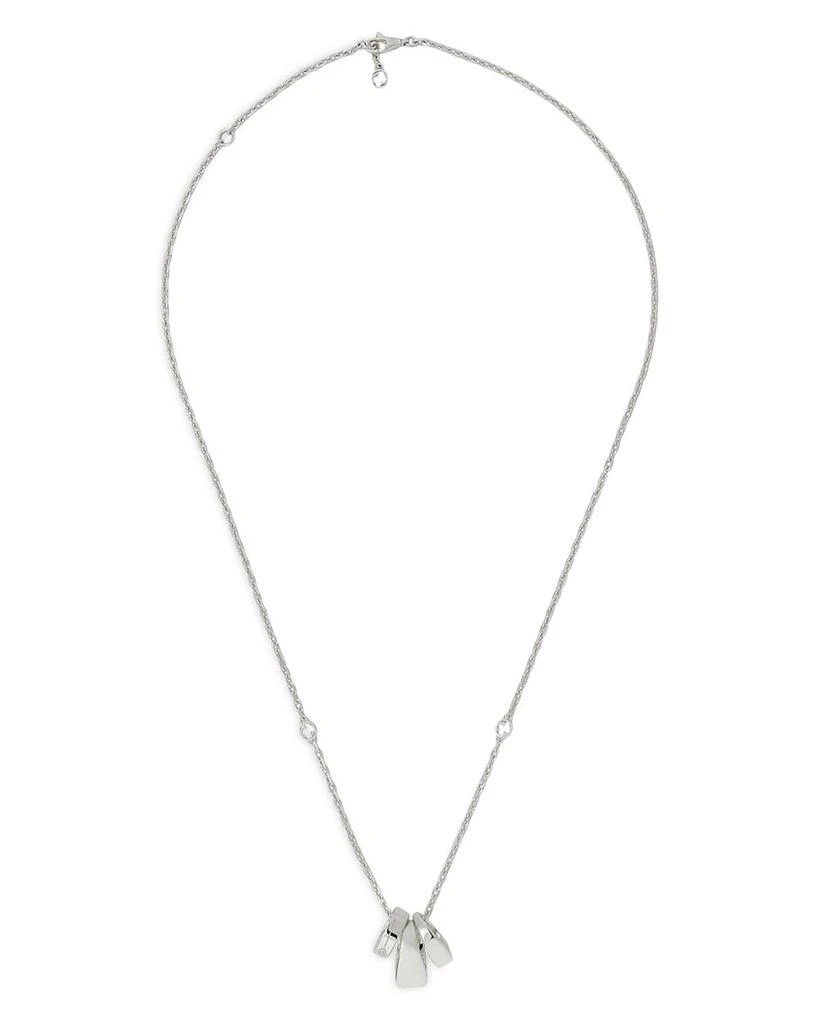 Sterling Silver Diagonal Interlocking G Triple Charm Necklace, 20" 商品