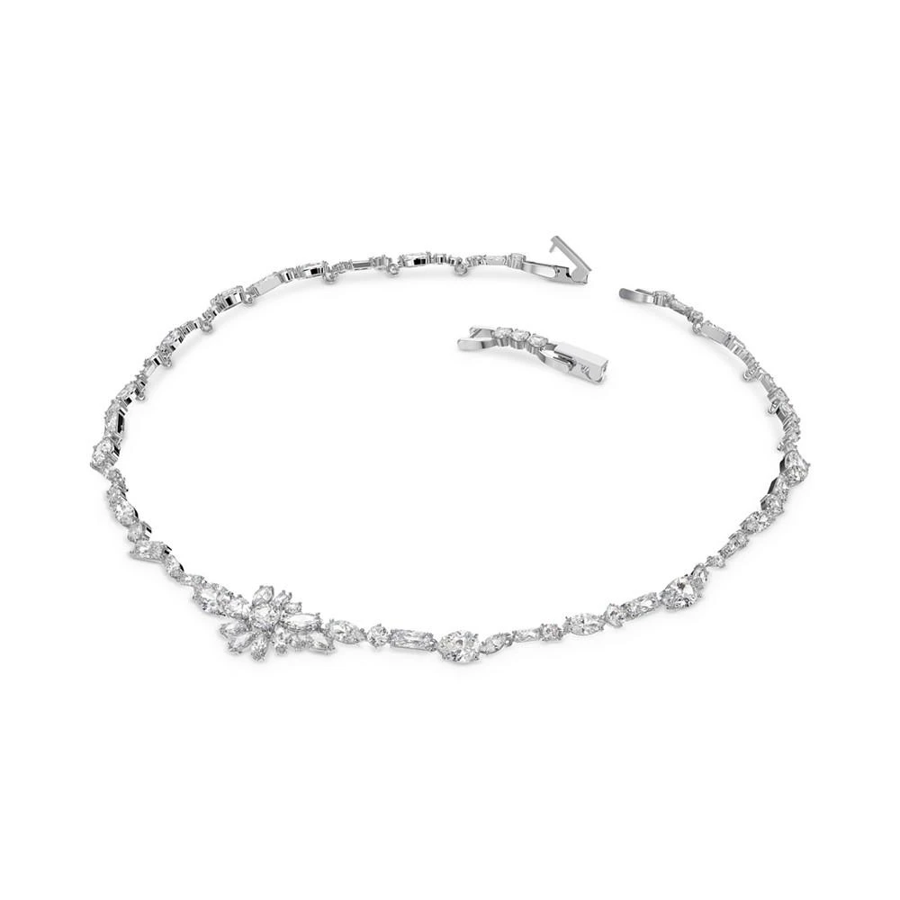 商品Swarovski|Silver-Tone Crystal Flower Collar Necklace, 14-1/8" + 1" extender,价格¥2624,第2张图片详细描述