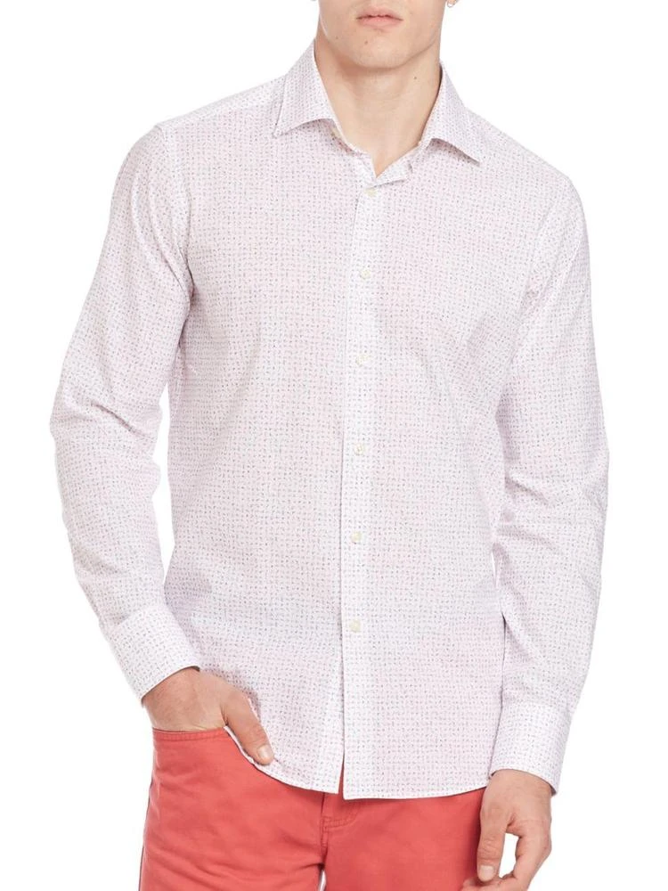 商品Saks Fifth Avenue|COLLECTION Alpha-Print Cotton Button-Down Shirt,价格¥624,第1张图片