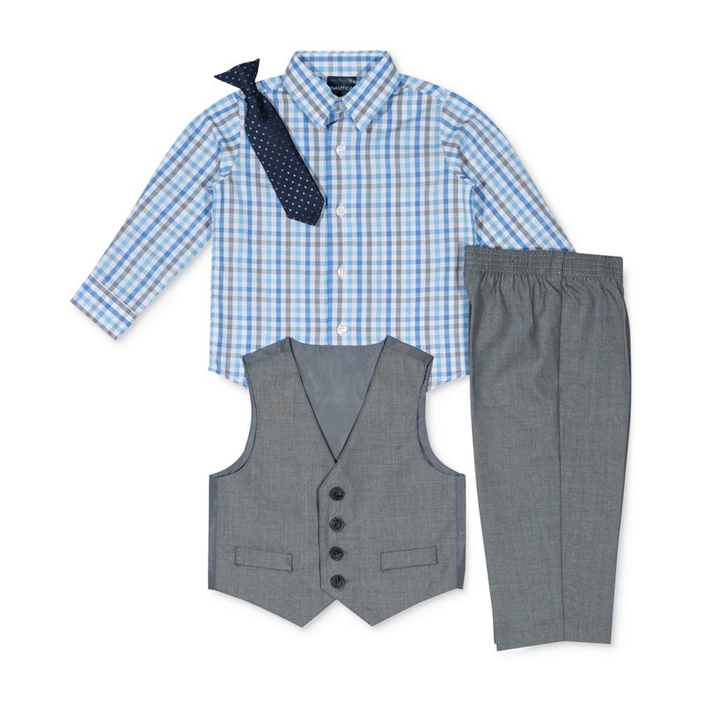 商品Nautica|Baby Boys 4-Pc. Sharkskin Vest Set,价格¥277,第5张图片详细描述