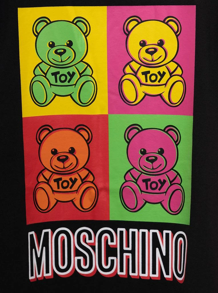 商品Moschino|Black Cotton T-shirt With Multicolor Teddy Bear Print Girl  Kids,价格¥752,第3张图片详细描述