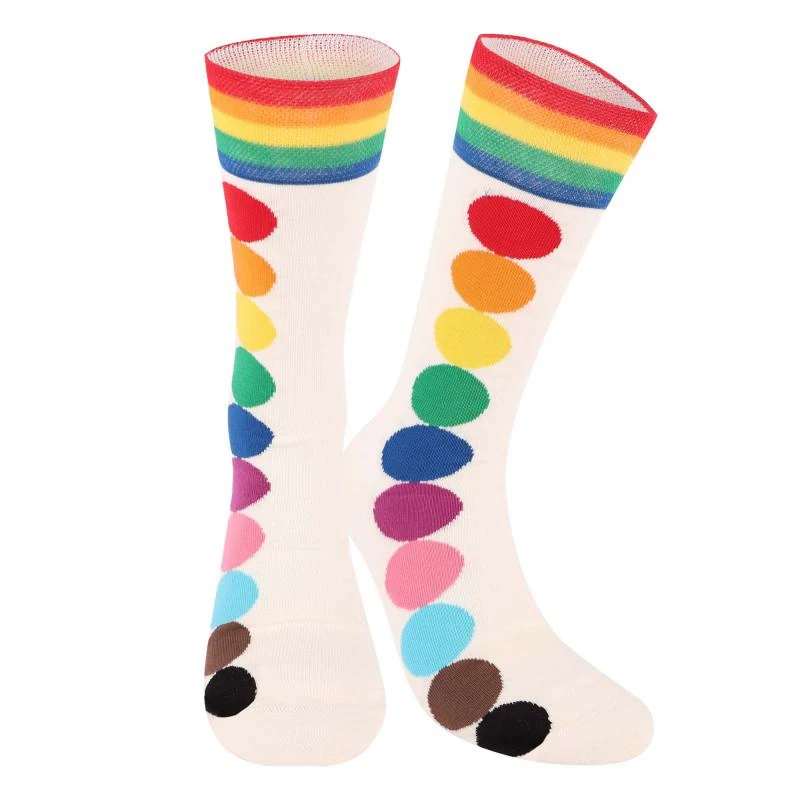 商品Happy Socks|Rainbow dots logo socks in white,价格¥92,第1张图片