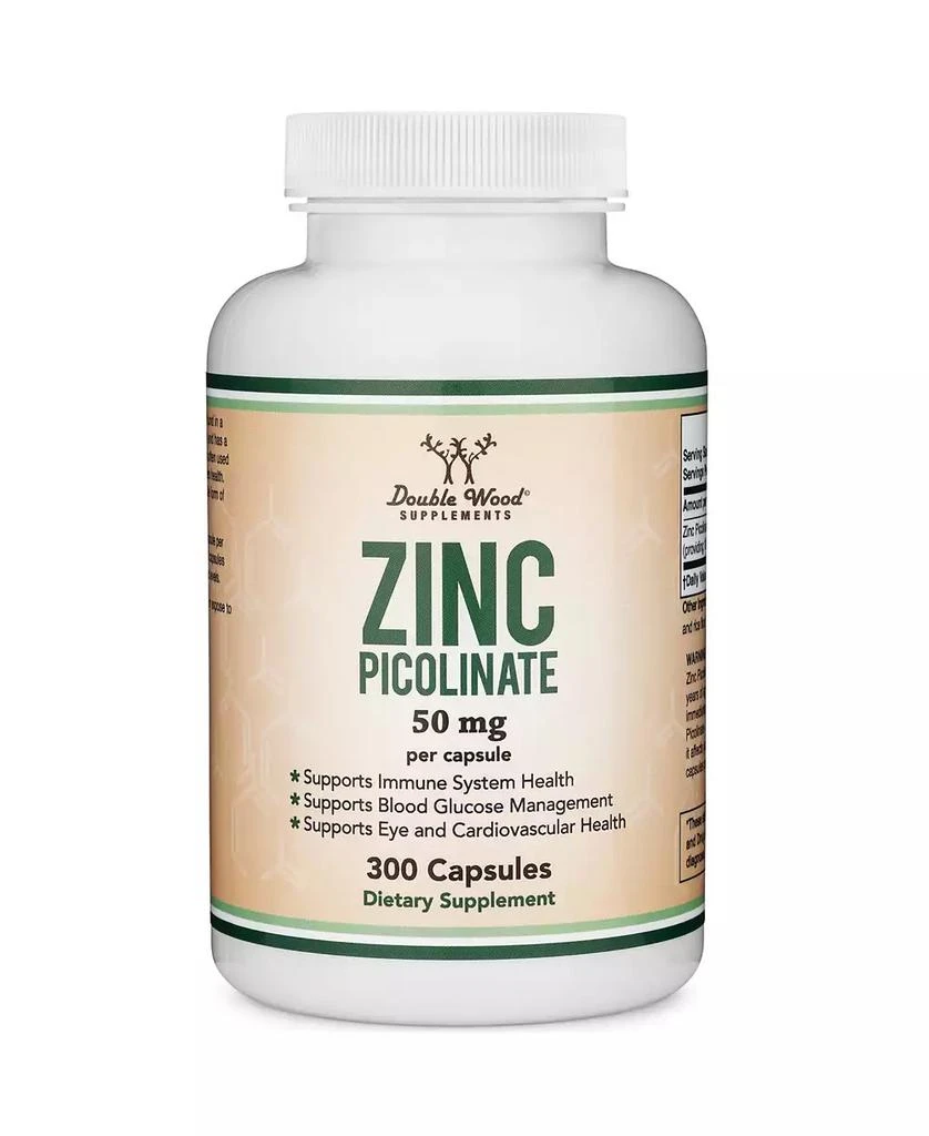 商品Double Wood Supplements|Zinc Picolinate - 300 x 50 mg capsules,价格¥151,第1张图片