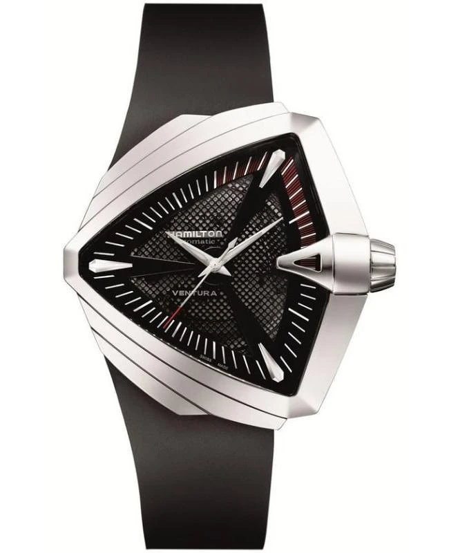 商品Hamilton|Hamilton Ventura XXL Automatic Black Dial Rubber Strap Men's Watch H24655331,价格¥9436,第1张图片