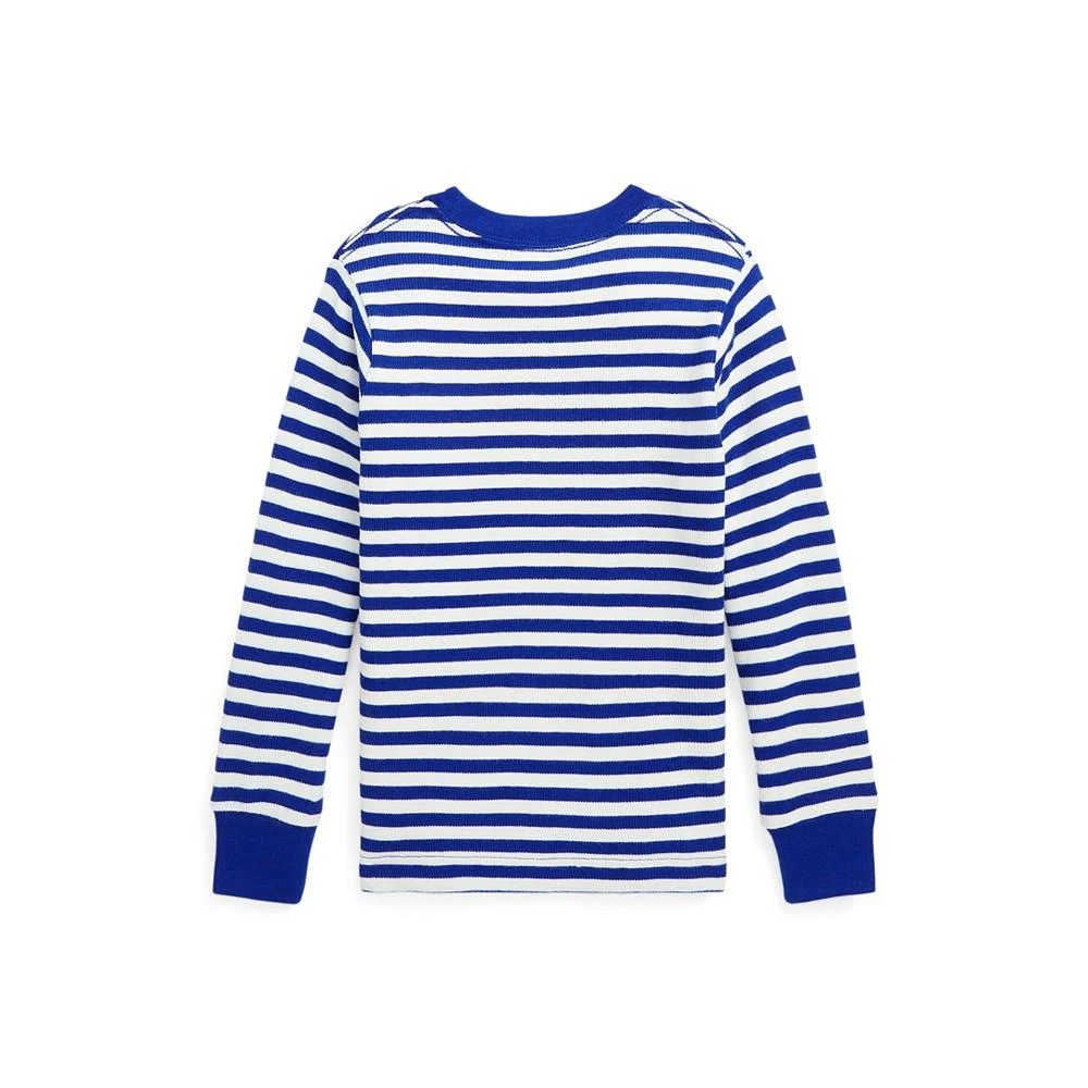 商品Ralph Lauren|Toddler and Little Boys Thermal Striped Waffle Long Sleeve T-shirt,价格¥74,第2张图片详细描述