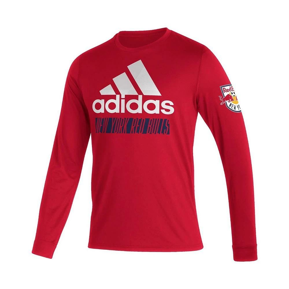 商品Adidas|Men's Red New York Red Bulls Vintage-Like AEROREADY Long Sleeve T-shirt,价格¥234,第3张图片详细描述