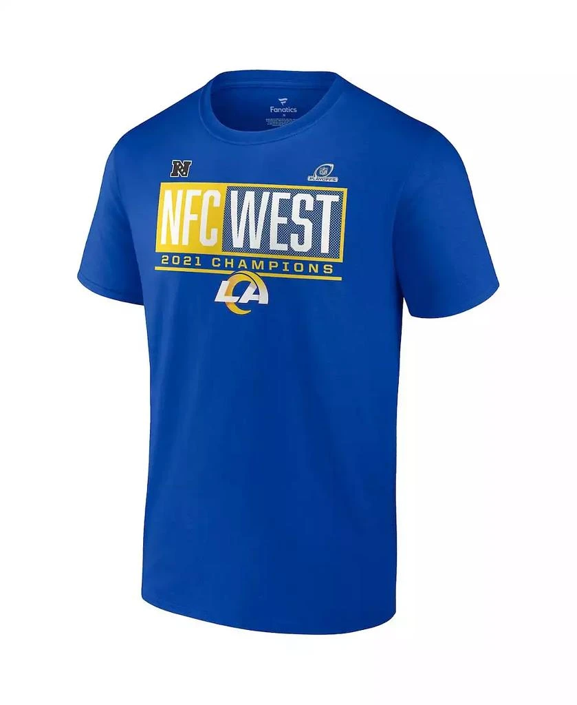 商品Fanatics|Men's Royal Los Angeles Rams 2021 NFC West Division Champions Big and Tall Blocked Favorite T-shirt,价格¥297,第3张图片详细描述