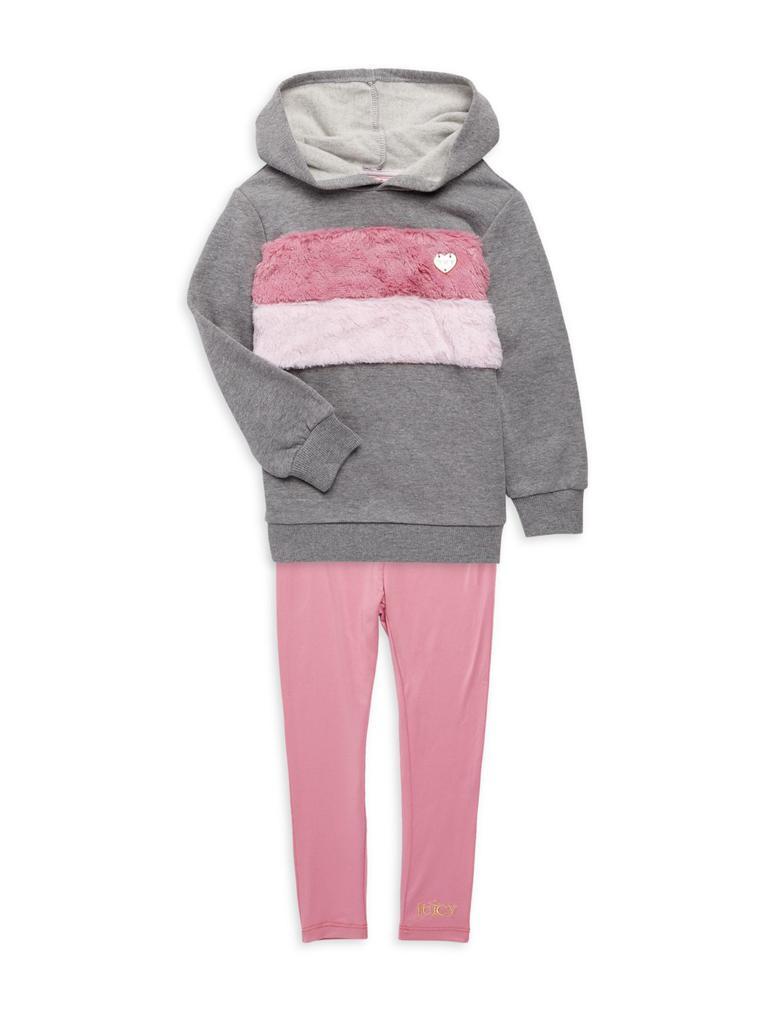 商品Juicy Couture|Little Girl's 2-Piece Faux Fur-Trim Hoodie & Pants Set,价格¥110,第1张图片