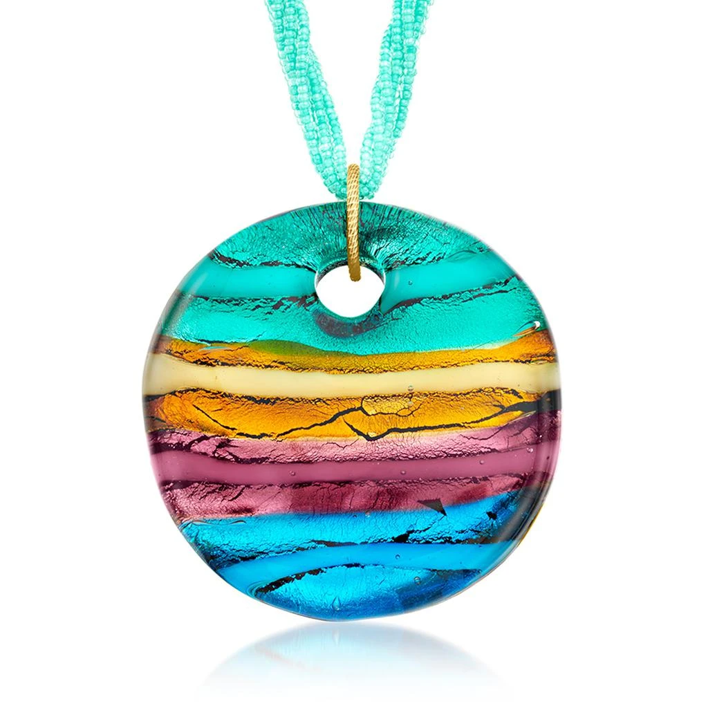 商品Ross-Simons|Italian Multicolored Murano Glass Bead Pendant Necklace With 18kt Gold Over Sterling,价格¥866,第1张图片