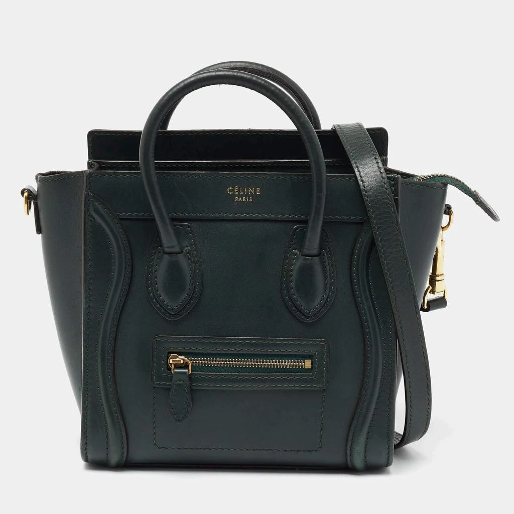 商品[二手商品] Celine|Celine Green Leather Nano Luggage Tote,价格¥8892,第1张图片