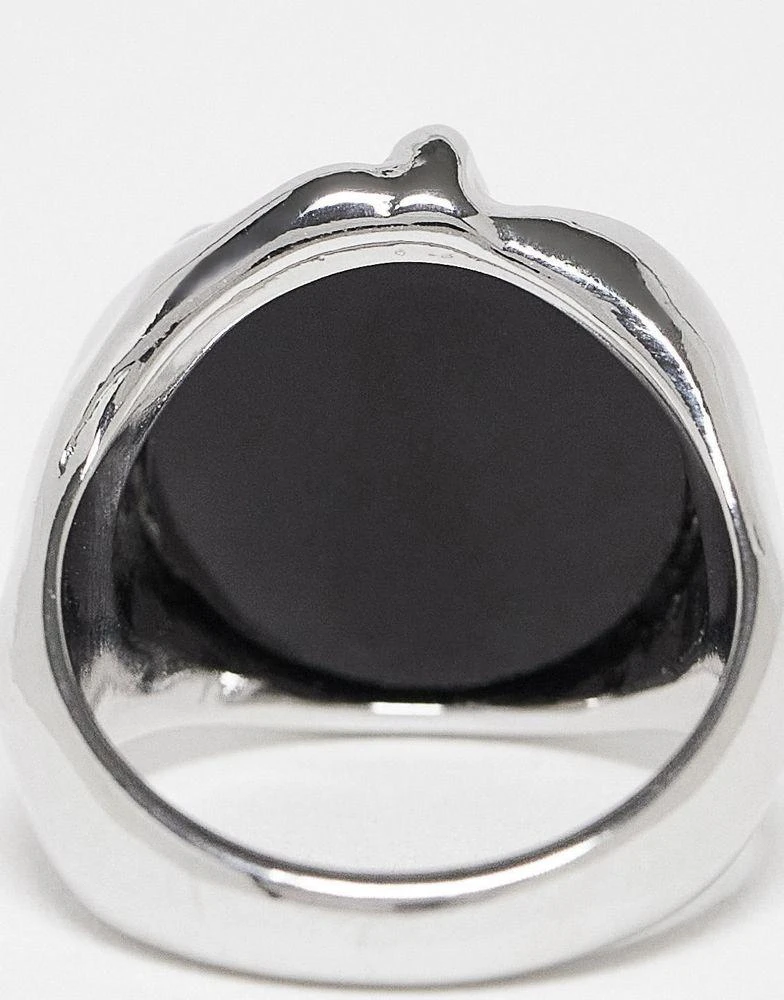 商品Reclaimed Vintage|Reclaimed Vintage inspired unisex molten ring with stone in silver,价格¥54,第4张图片详细描述