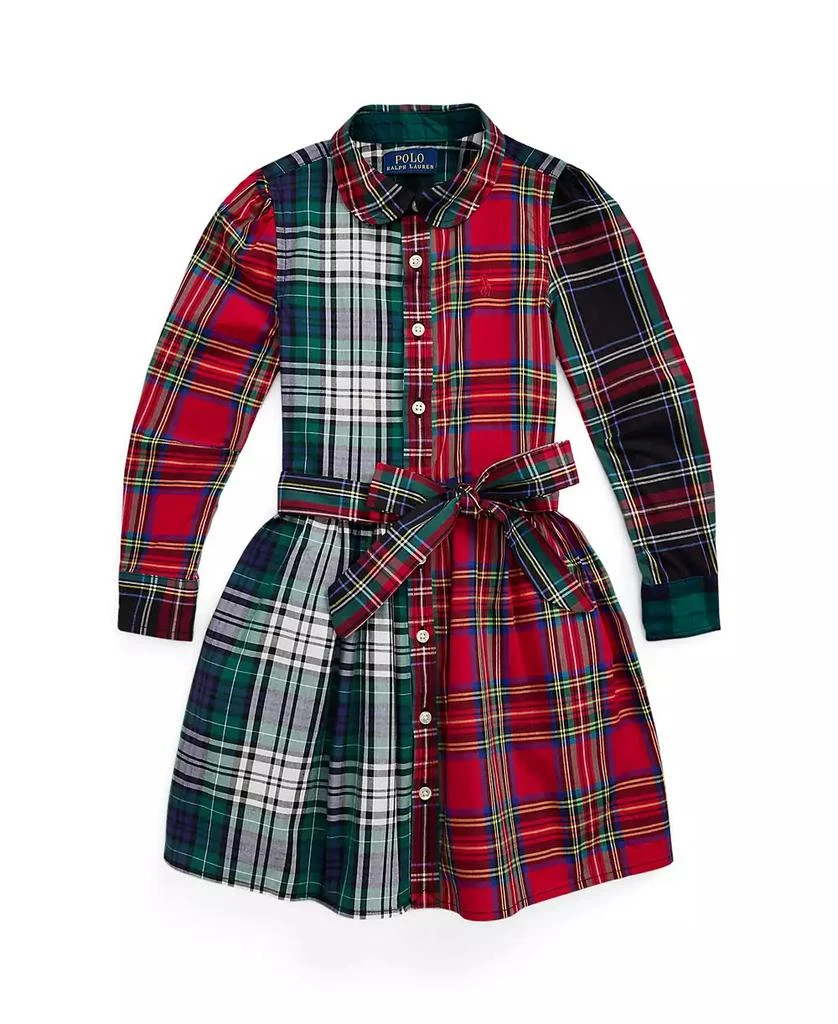 商品Ralph Lauren|Toddler and Little Girls Plaid Cotton Fun Shirtdress,价格¥374,第1张图片