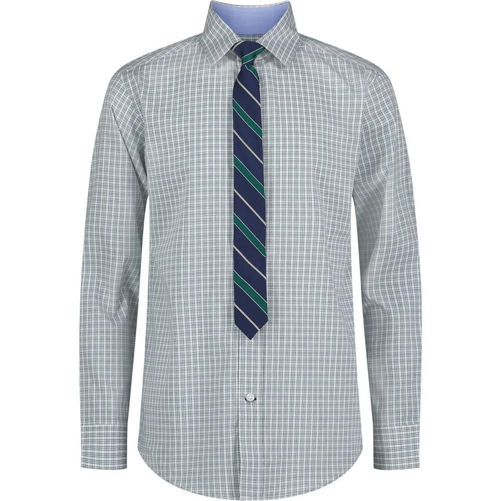 商品Tommy Hilfiger|Big Boys Long Sleeve Stretch Spring Plaid Shirt with Tie,价格¥133,第1张图片