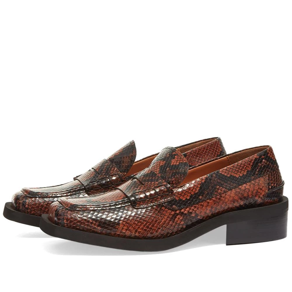 商品Ganni|GANNI Snake Print Sqaure Toe Flat Shoes,价格¥793,第1张图片