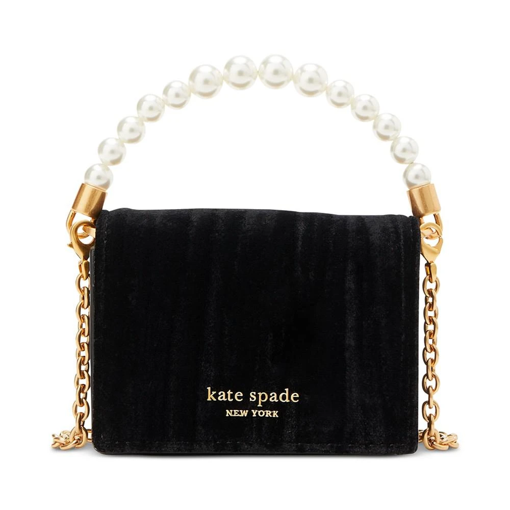 商品Kate Spade|Gala Velvet Card Case On Chain,价格¥1107,第1张图片