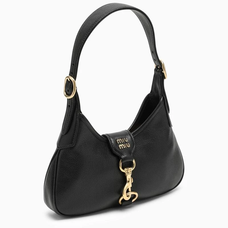 商品Miu Miu|Black grained leather shoulder bag,价格¥12047,第3张图片详细描述