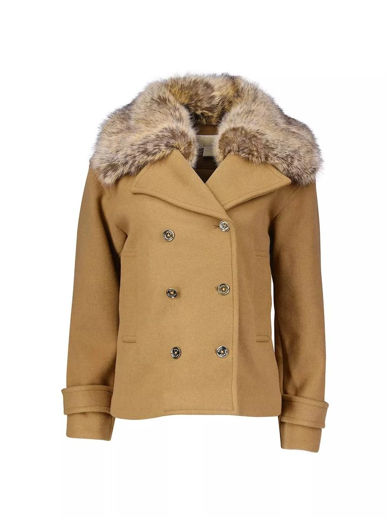 商品Michael Kors|Faux Fur Collar Wool-Blend Short Peacoat,价格¥3114,第1张图片