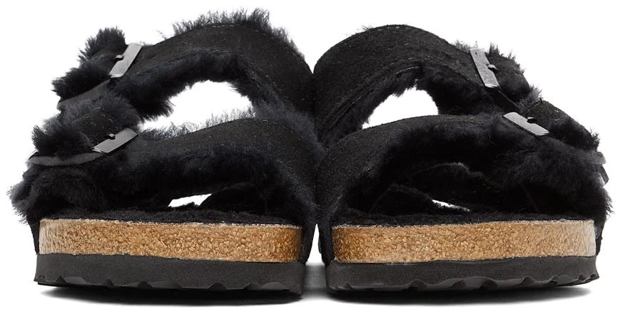 商品Birkenstock|Black Regular Shearling & Suede Arizona Fur Sandals,价格¥1474,第2张图片详细描述
