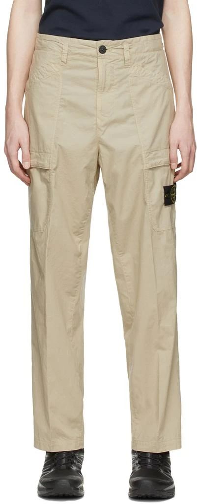 商品Stone Island|Beige Cotton Cargo Pants,价格¥1907,第1张图片