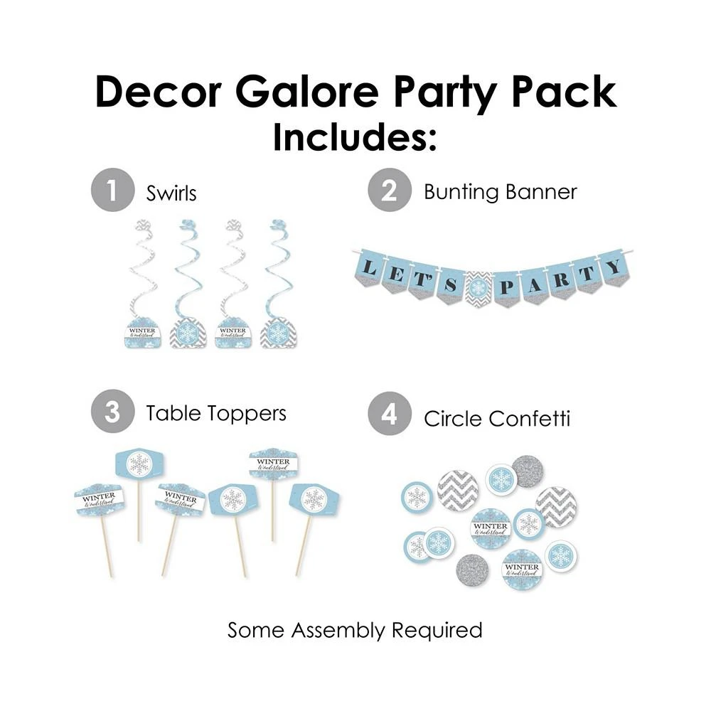 商品Big Dot of Happiness|Winter Wonderland - Snowflake Holiday Party and Winter Wedding Supplies Decoration Kit - Decor Galore Party Pack - 51 Pieces,价格¥246,第2张图片详细描述