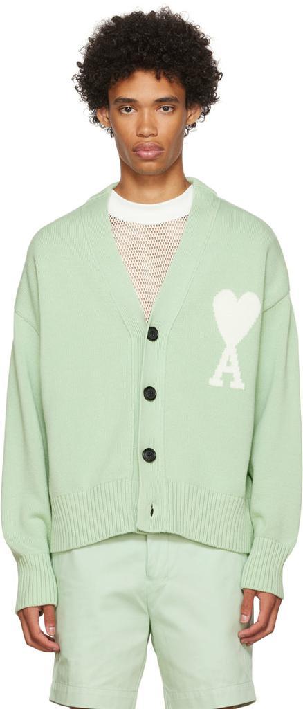 商品AMI|Green Ami De Cœur Cardigan,价格¥3010,第1张图片