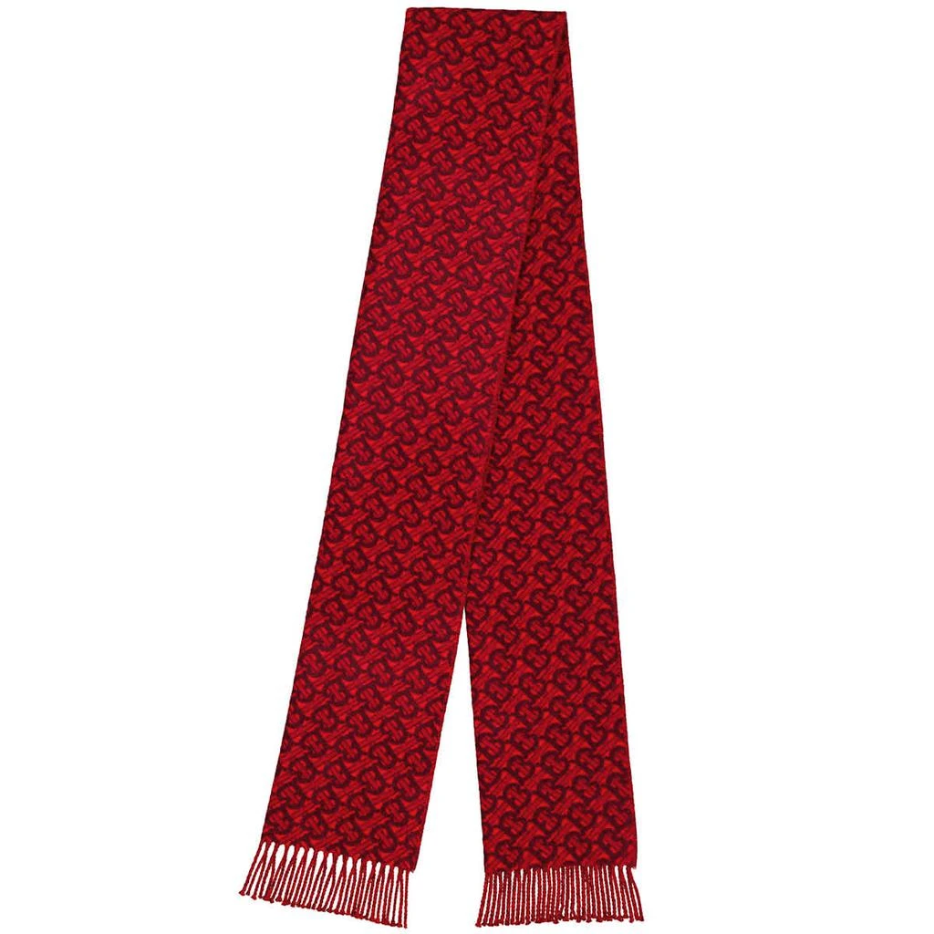 商品Burberry|Burberry Red Monogram Jacquard Cashmere Scarf,价格¥3333,第1张图片