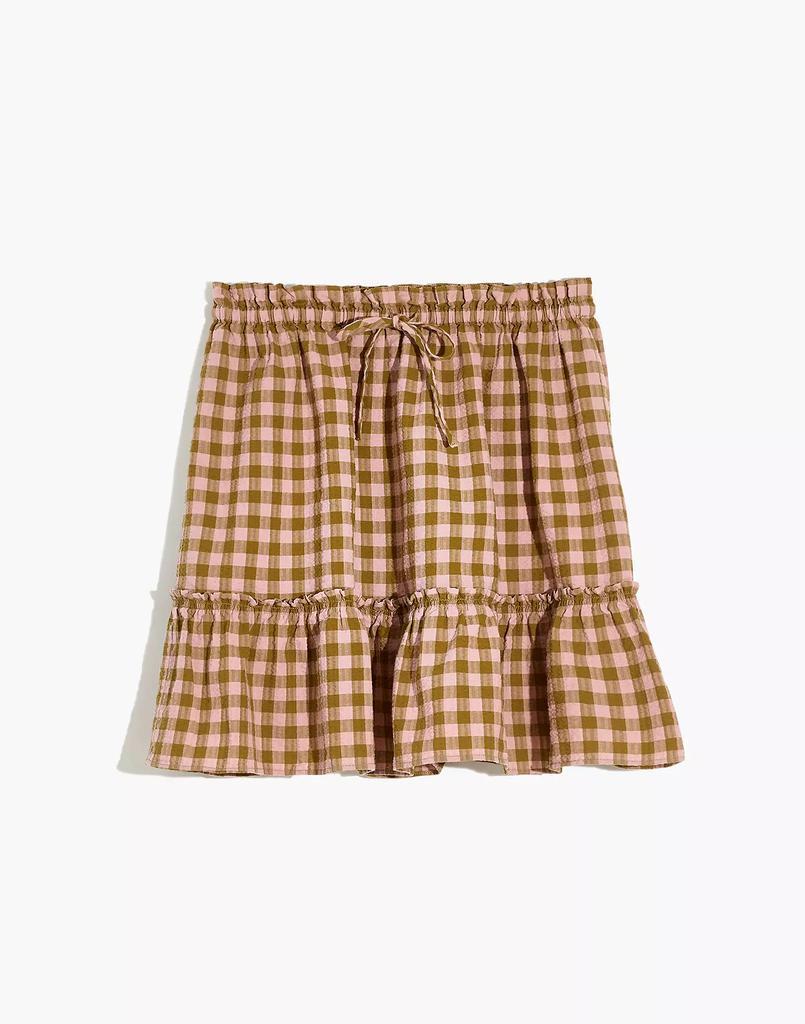 商品Madewell|Pull-On Ruffle Tiered Mini Skirt in Gingham Seersucker,价格¥331,第6张图片详细描述