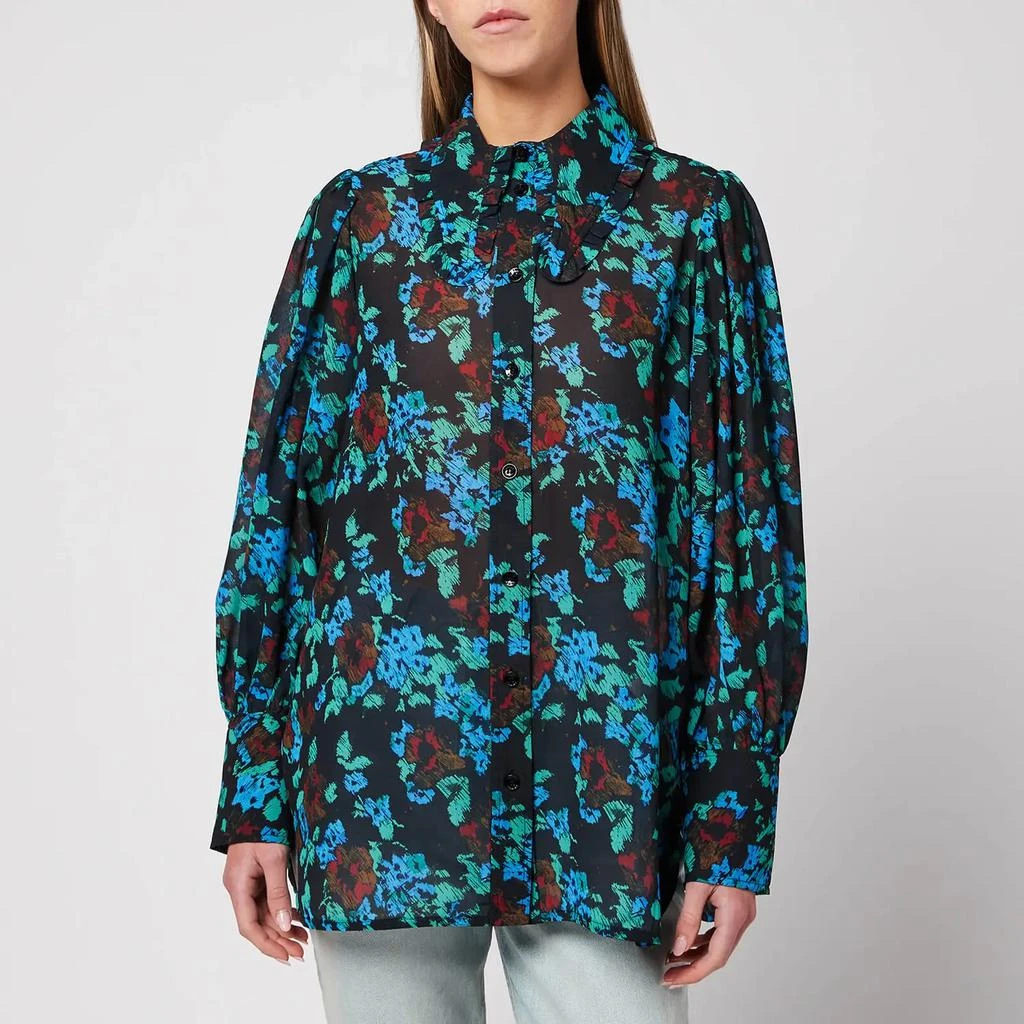 商品Ganni|Ganni Women's Printed Light Crepe Shirt,价格¥552,第1张图片