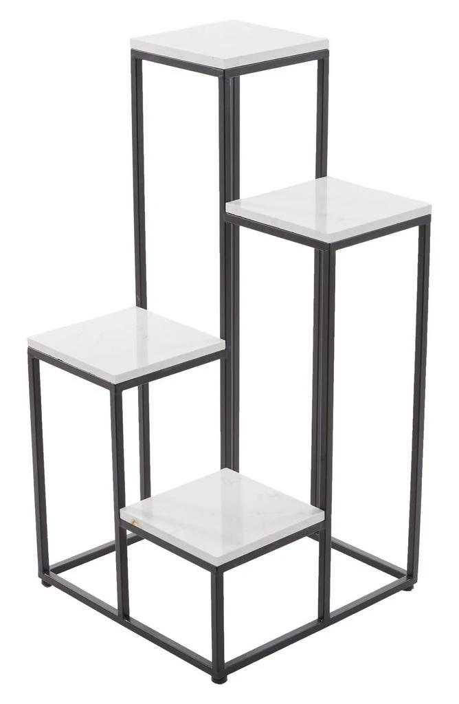 商品GINGER BIRCH STUDIO|White Marble 4-Tier Plant Stand,价格¥1328,第1张图片